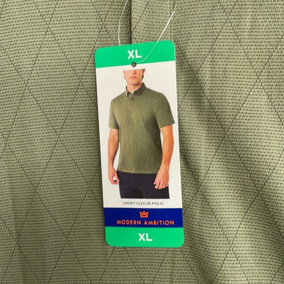 Modern Ambition Men's XL Olive Green Short Sleeve Polo Shirt N0634 - Picture 9 of 11